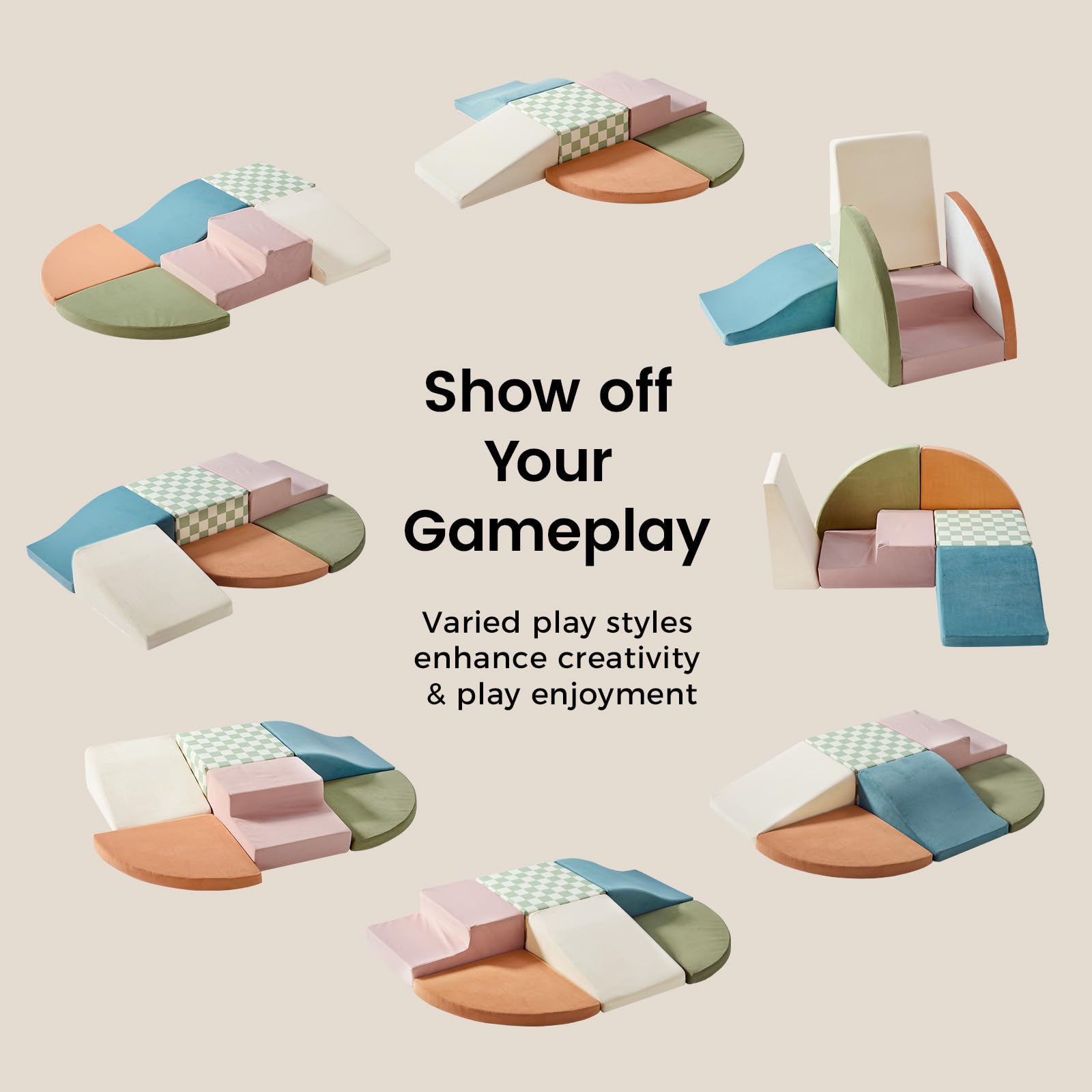 Tiny Land 6-piece set enables modular configurations for growing skills and independent play