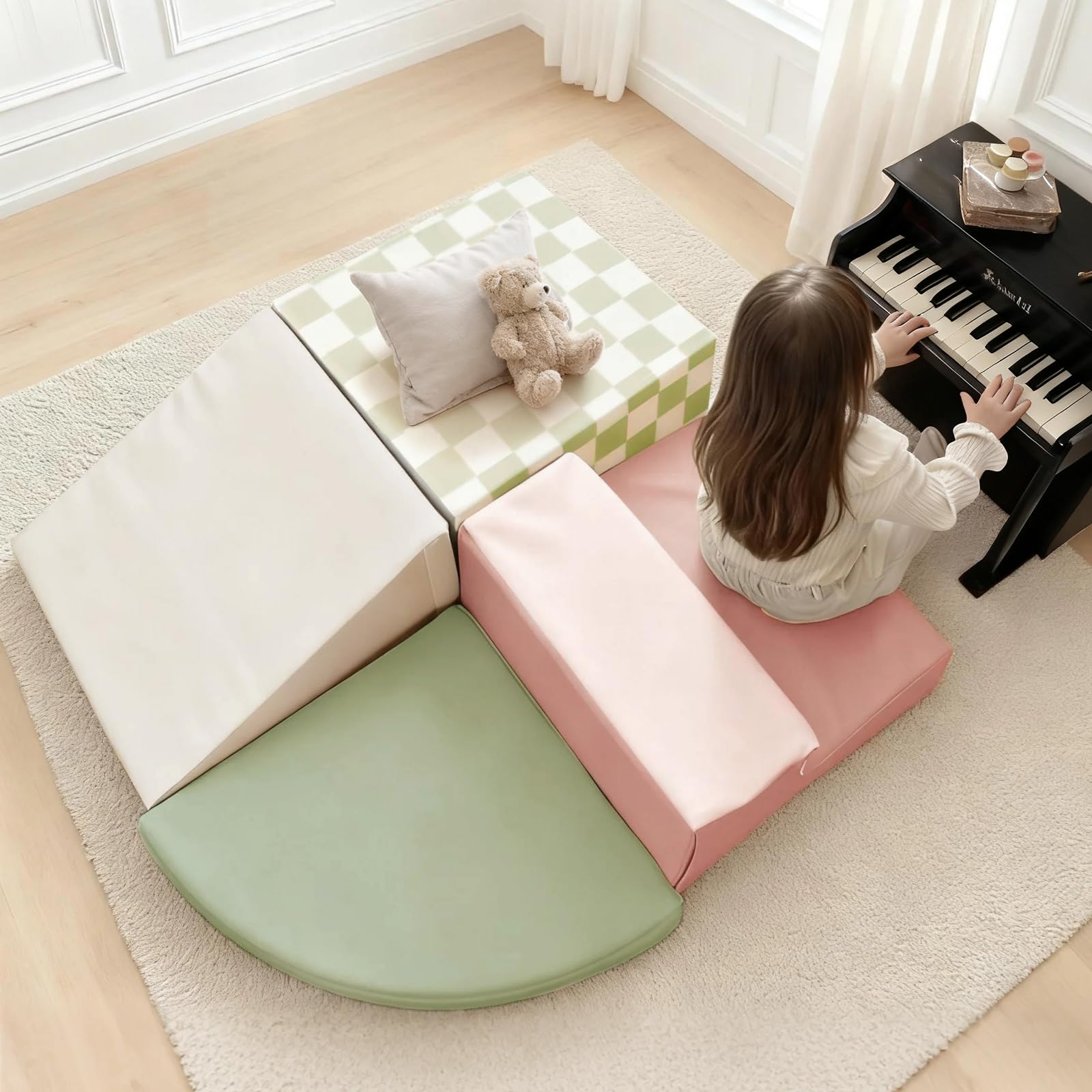 Tiny Land indoor play area encourages safe, supervised exploration for crawling