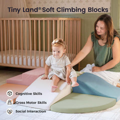 Tiny Land foam climbing blocks ramps help toddlers climb with a gentle incline for balance