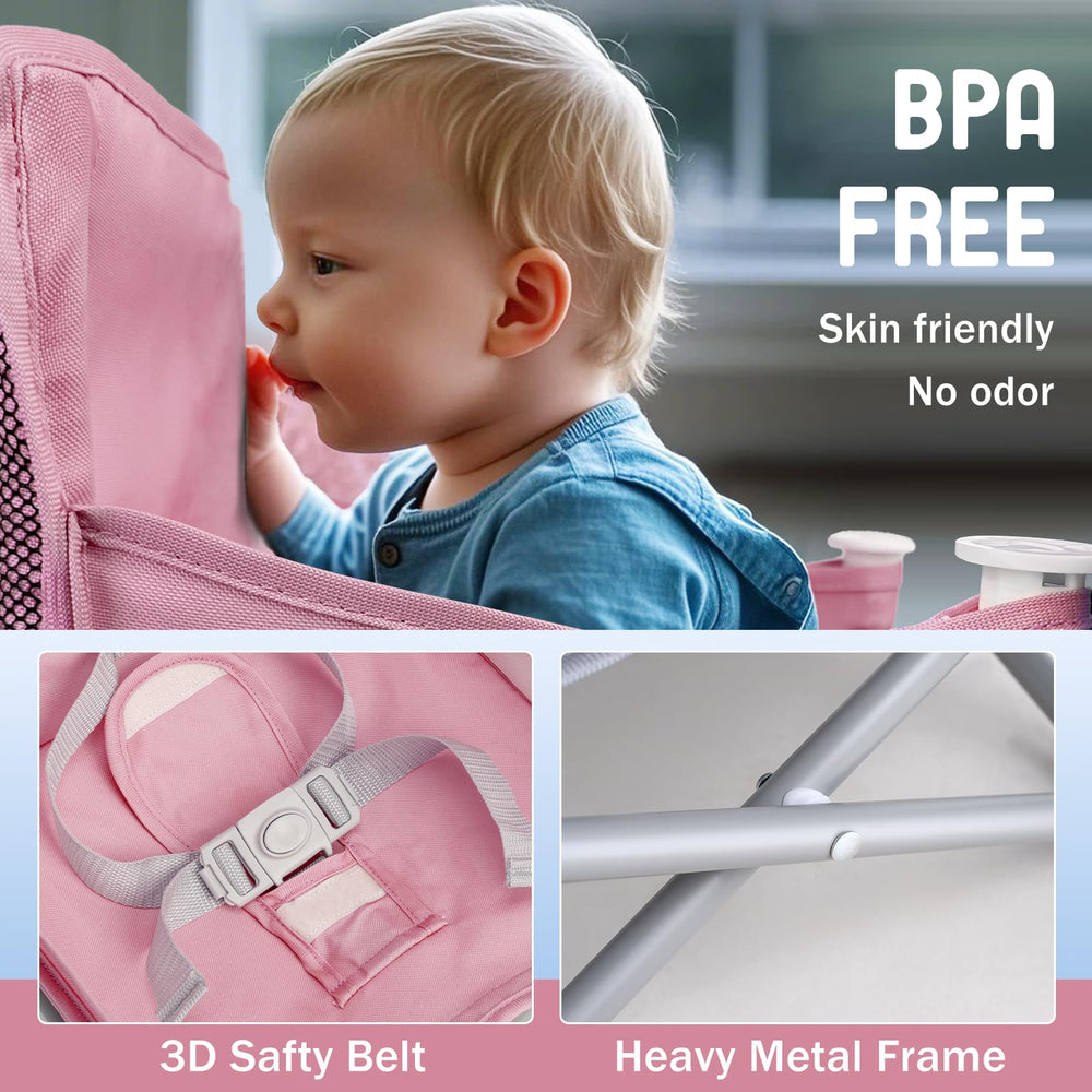 Tiny Marvels booster seat with carry bag, ideal for family trips and hotel stays.
