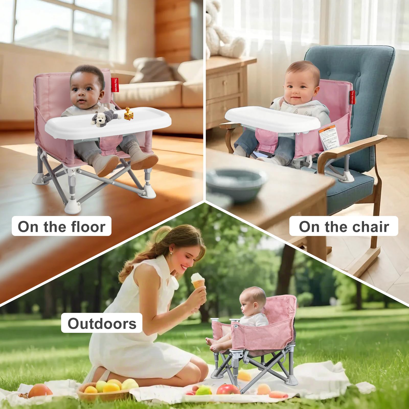 Tiny Marvels booster seat at the dining table supports safe, comfortable meals for toddlers.