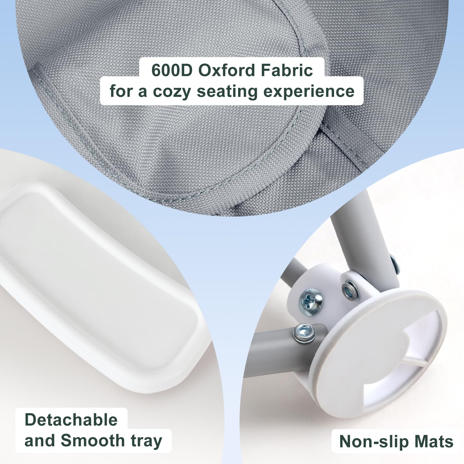 Tiny Marvels booster seat featuring a safety harness for secure seating.