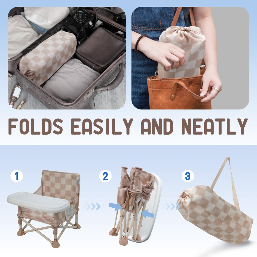 Compact fold makes it easy to tuck into bags