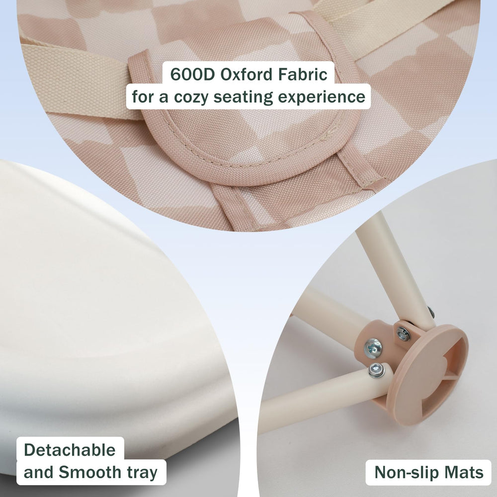 Sturdy frame with non-slip feet stays stable on various surfaces