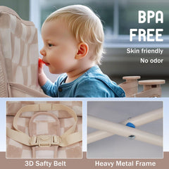 Soft 600D Oxford fabric provides cozy seating during meals