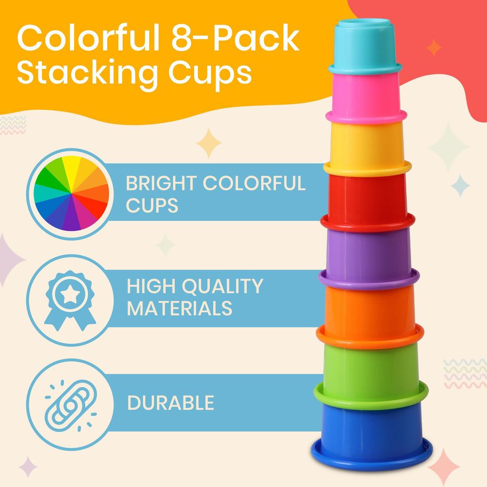 Tiny Tinker nesting cups encourage sorting and hand-eye coordination during play