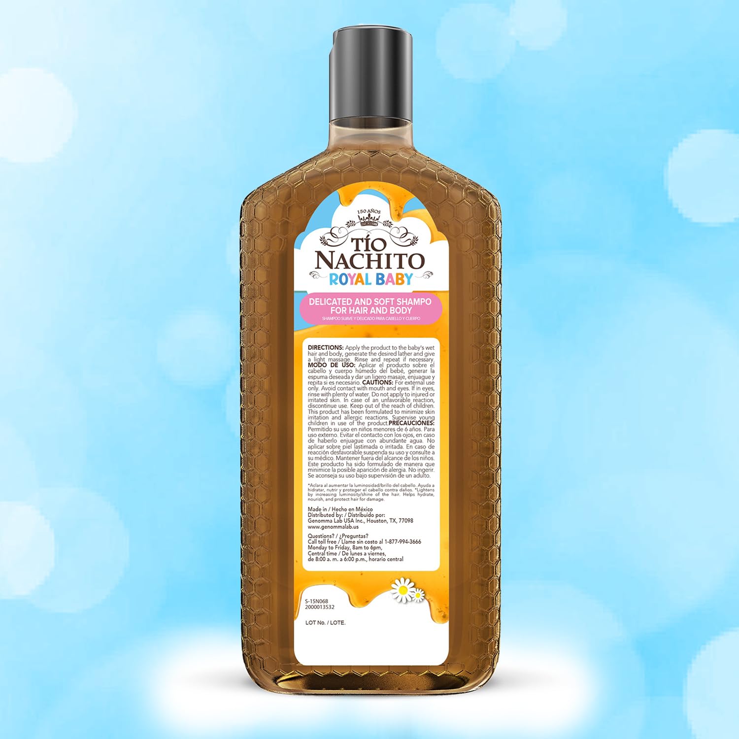 Tio Nacho Royal Baby Shampoo bath time scene, all-in-one wash for kids.