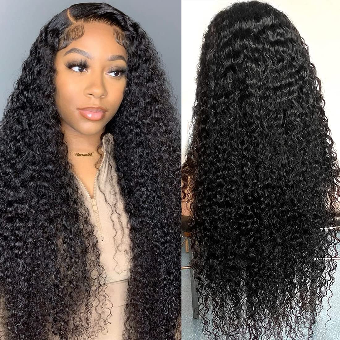 Tipiuli Deep Wave Wig demonstrating 13x4 lace area for free parting styles