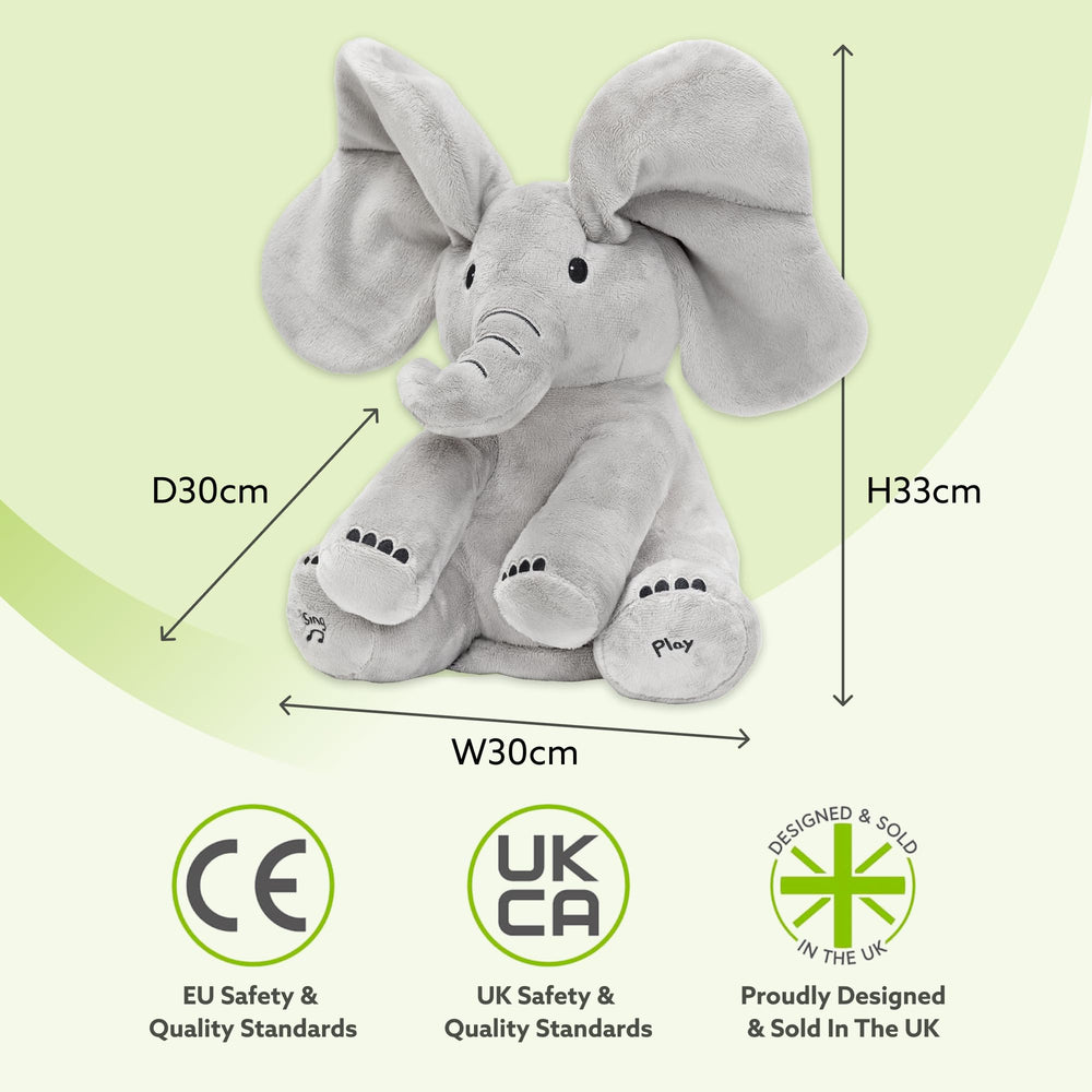 Tippi Peek-a-Boo Elephant soft plush ideal for cuddling and comfort.