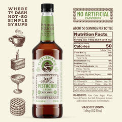 Tippleman's Pistachio Creme Syrup pump-ready setup for quick lattes and beverages