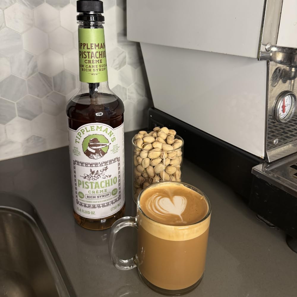 Tippleman's Pistachio Creme Syrup on vanilla ice cream for a nutty finish