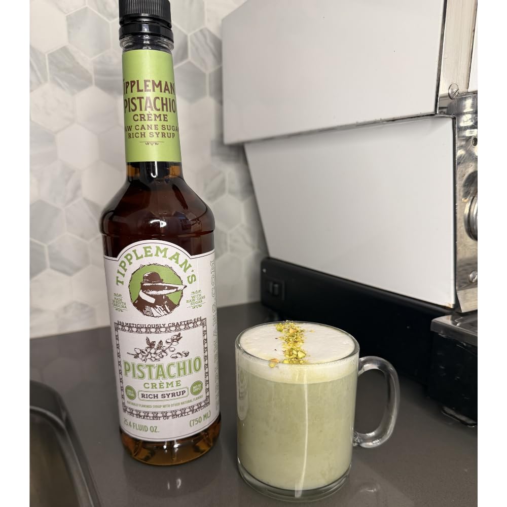 Tippleman's Pistachio Creme Syrup whipped cream topping for bakery desserts
