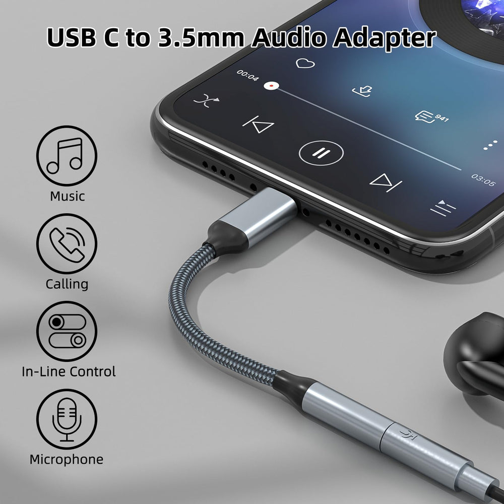 TIPSEAN USB-C to AUX with DAC chip for high-definition sound