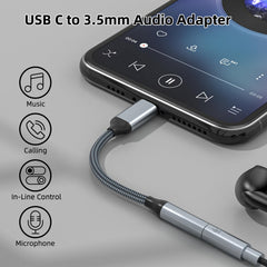 TIPSEAN USB-C to AUX with DAC chip for high-definition sound