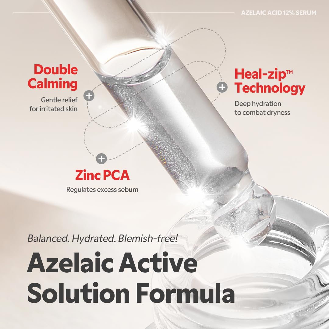 TIRTIR Azelaic Acid 12% serum packaging front highlighting fragrance-free formula.