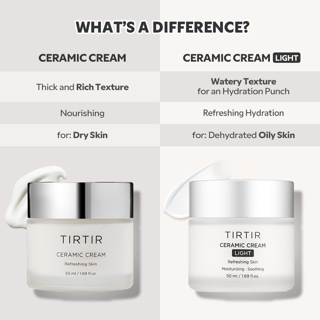 TIRTIR Ceramic Cream Light ingredients map emphasizes polyglutamic acid and Centella.