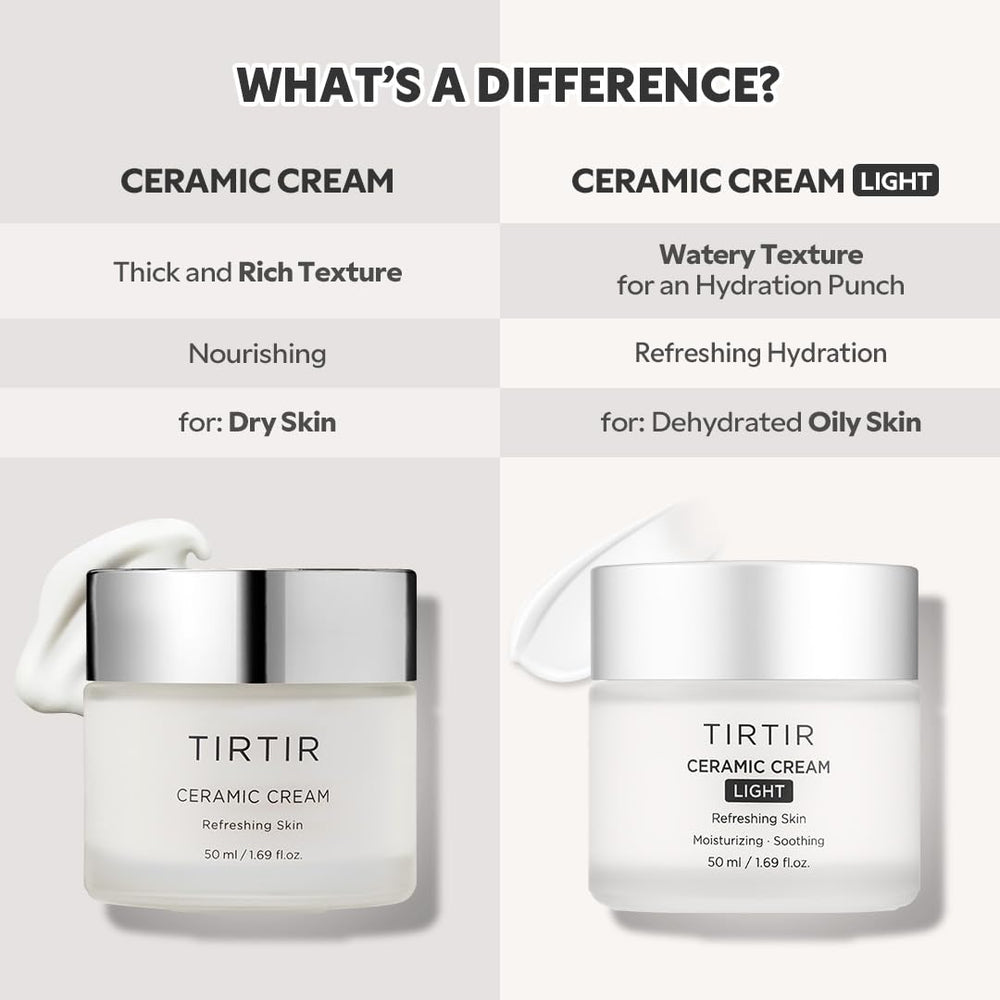 TIRTIR Ceramic Cream Light ingredients map emphasizes polyglutamic acid and Centella.