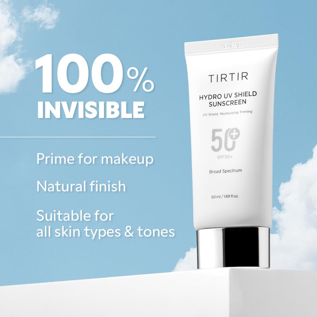 TIRTIR Hydro UV Shield with hyaluronic acid for lasting hydration.
