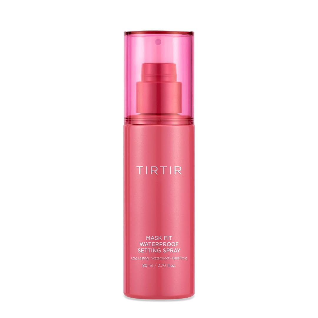 TIRTIR Waterproof Setting Spray bottle shown for 24-hour makeup fix and long wear.