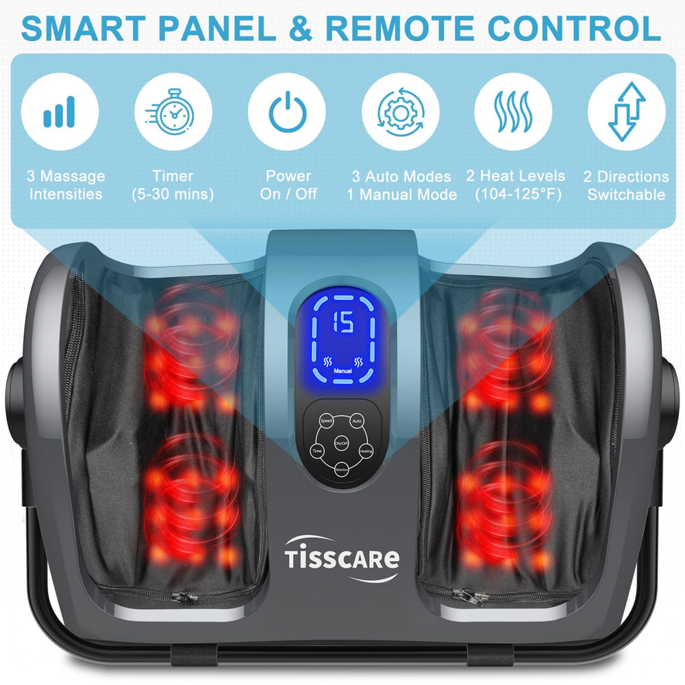 TISSCARE Foot Massager with 360-degree support bar targets calves and ankles