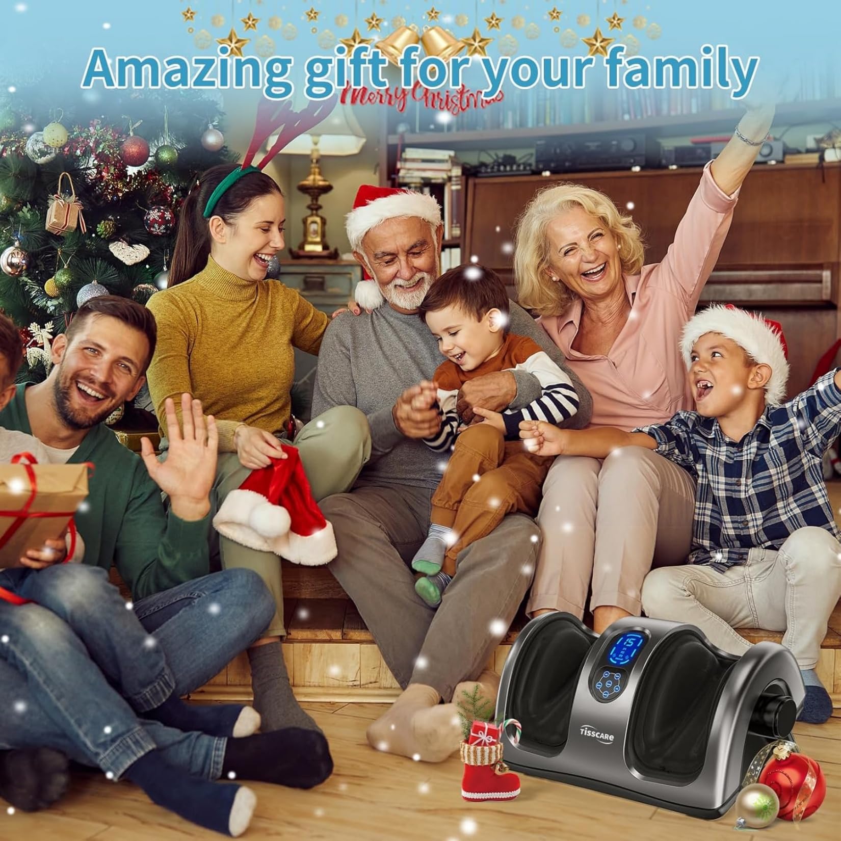 TISSCARE Gift-ready Shiatsu Foot Massager ideal for holidays and gifts