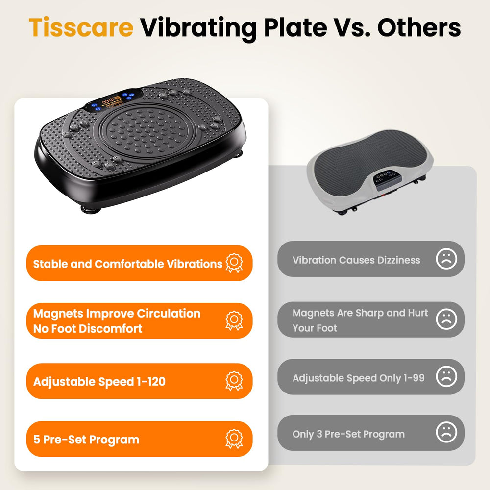 TISSCARE vibration plate compact dimensions 22x14x6-3 fit for small spaces