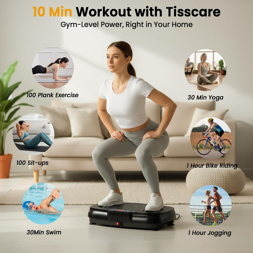 TISSCARE vibration plate highlights full-body fat-burning potential during short sessions