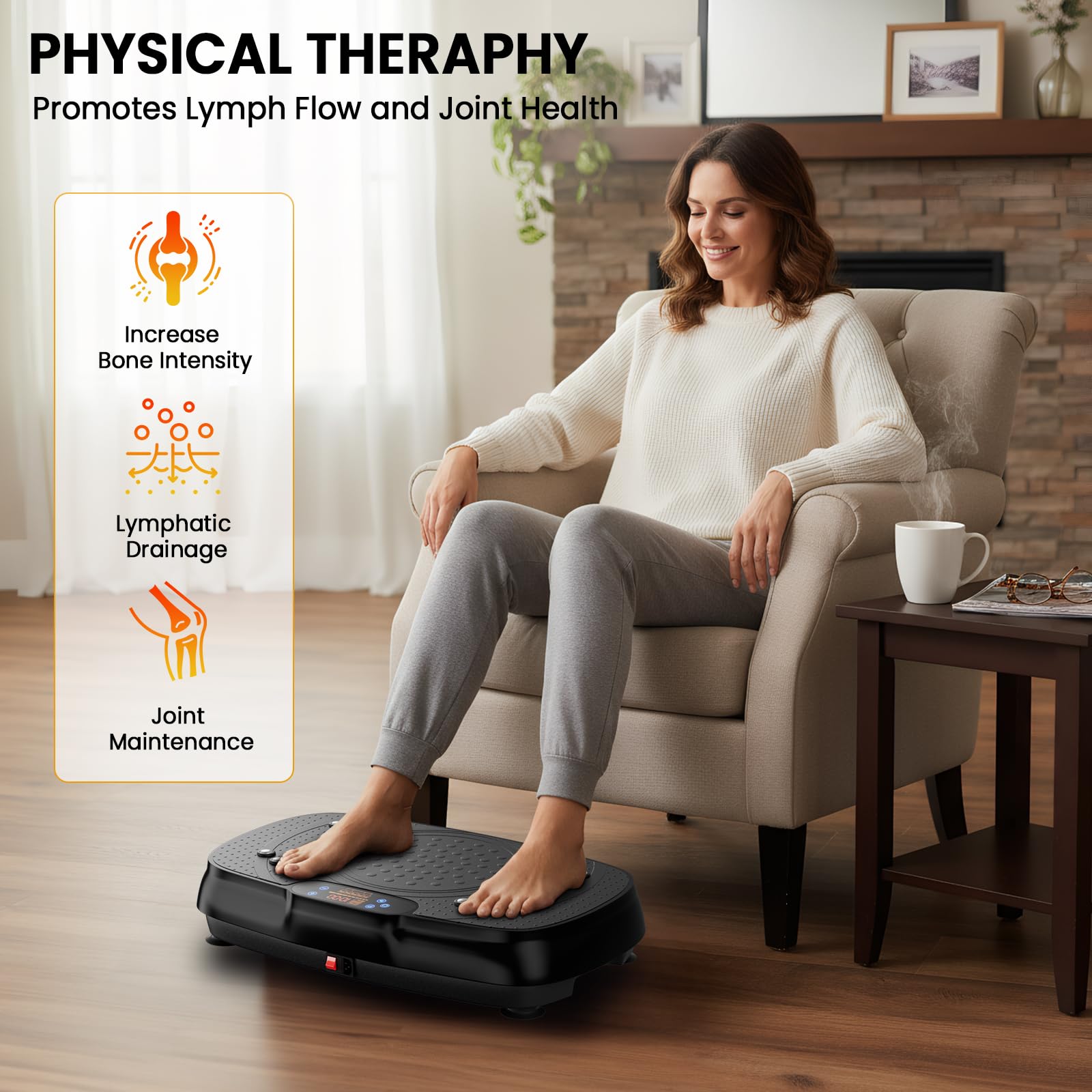 TISSCARE vibration plate with remote control for effortless intensity adjustments