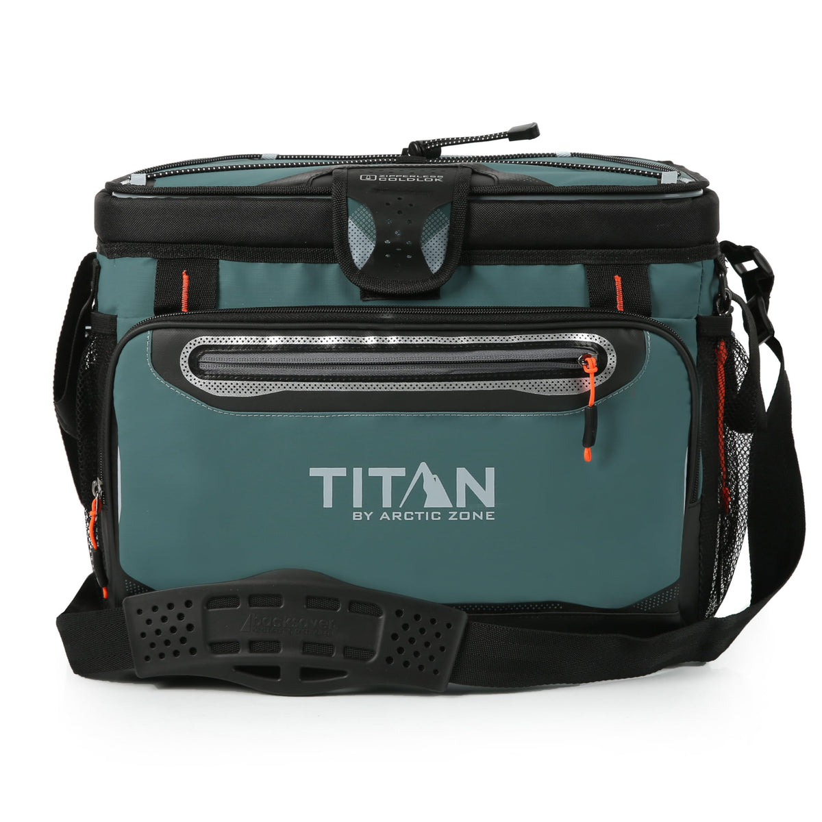 Titan by Arctic Zone zipperless lid open for fast access at the beach.