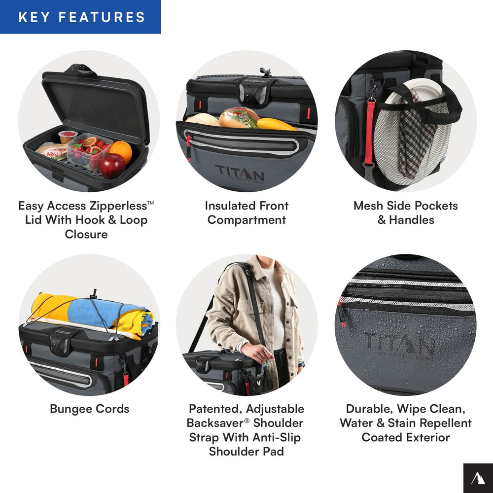 Titan beach-friendly setup supports easy packing for a day by the water.