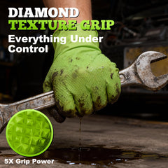 Box of 100 TitanFlex XL green nitrile gloves with 8-mil thickness.
