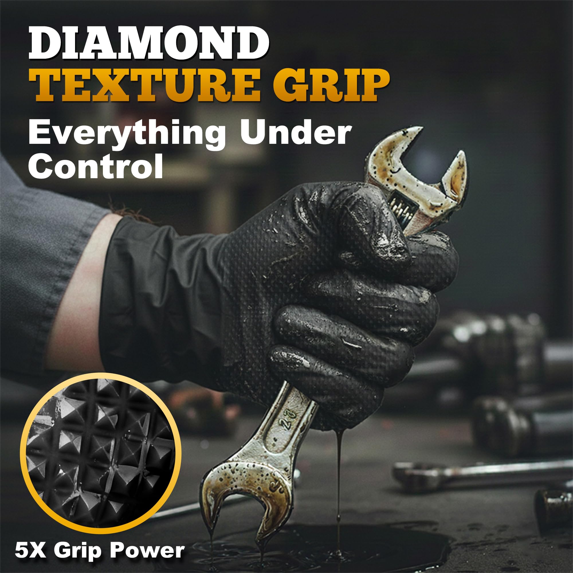 TitanFlex gloves with diamond texture grip for precise handling of small tools.