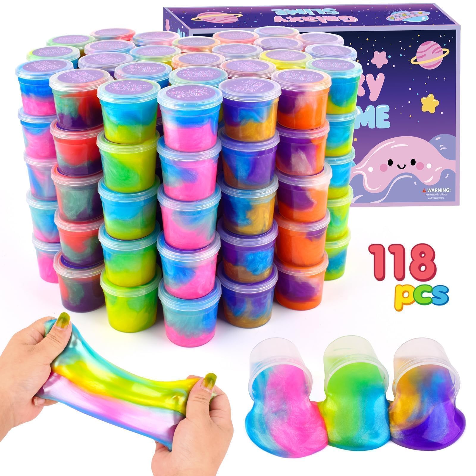 TITRITH 118-pack slime kit with galaxy colors for vibrant party favors and creative play.