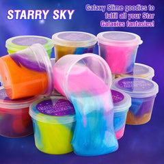 TITRITH galaxy slime close-up shows soft texture ideal for stress relief and tactile fun.