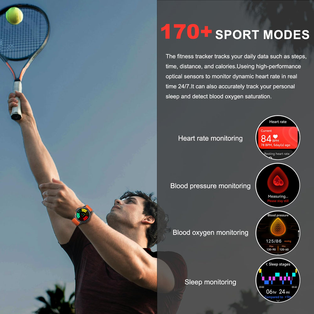 Tiwain smartwatch battery life lasts 7-10 days for all-day wear.