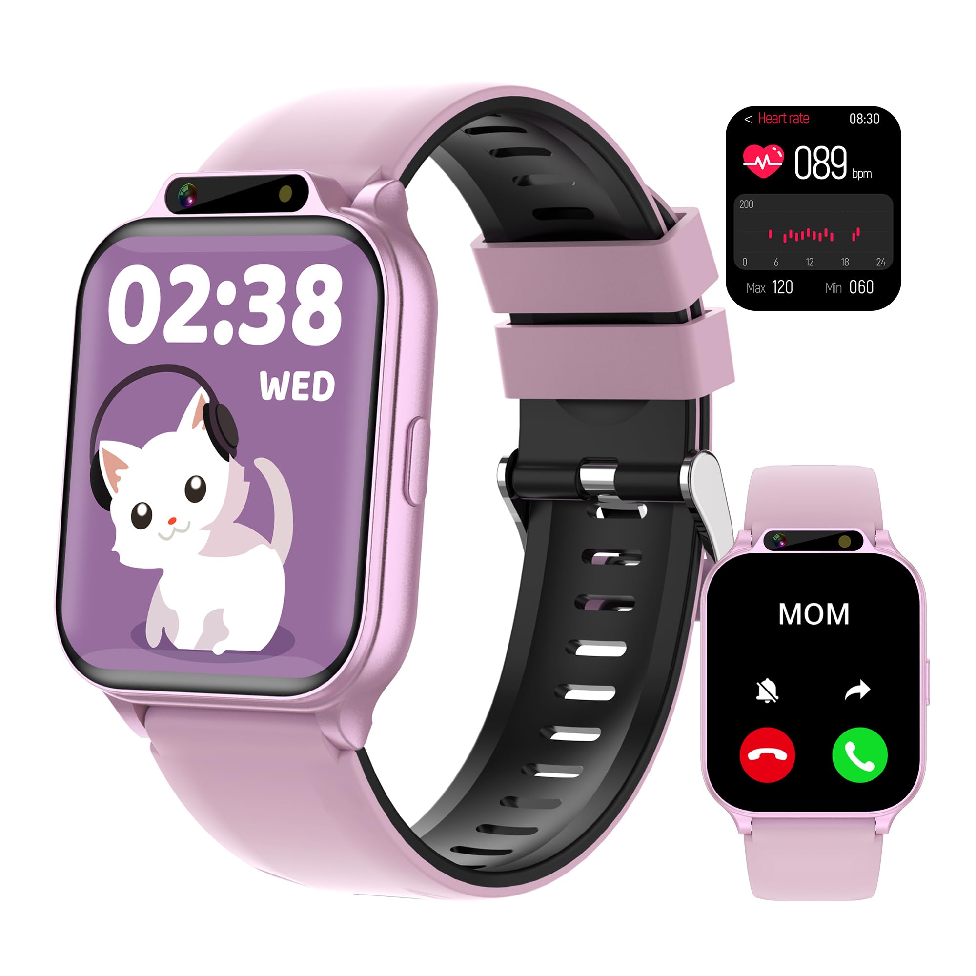 Tixpc Kids Watch front view highlights rugged waterproof design for adventures.