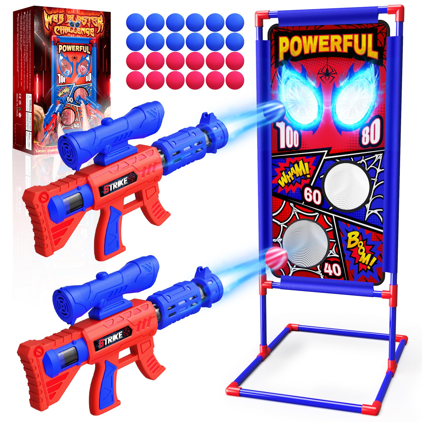 Tiyvnsi shooting toy set target with hero-style design for action play indoors or outdoors