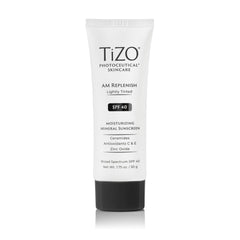 TIZO AM Replenish SPF 40 bottle being poured for easy application