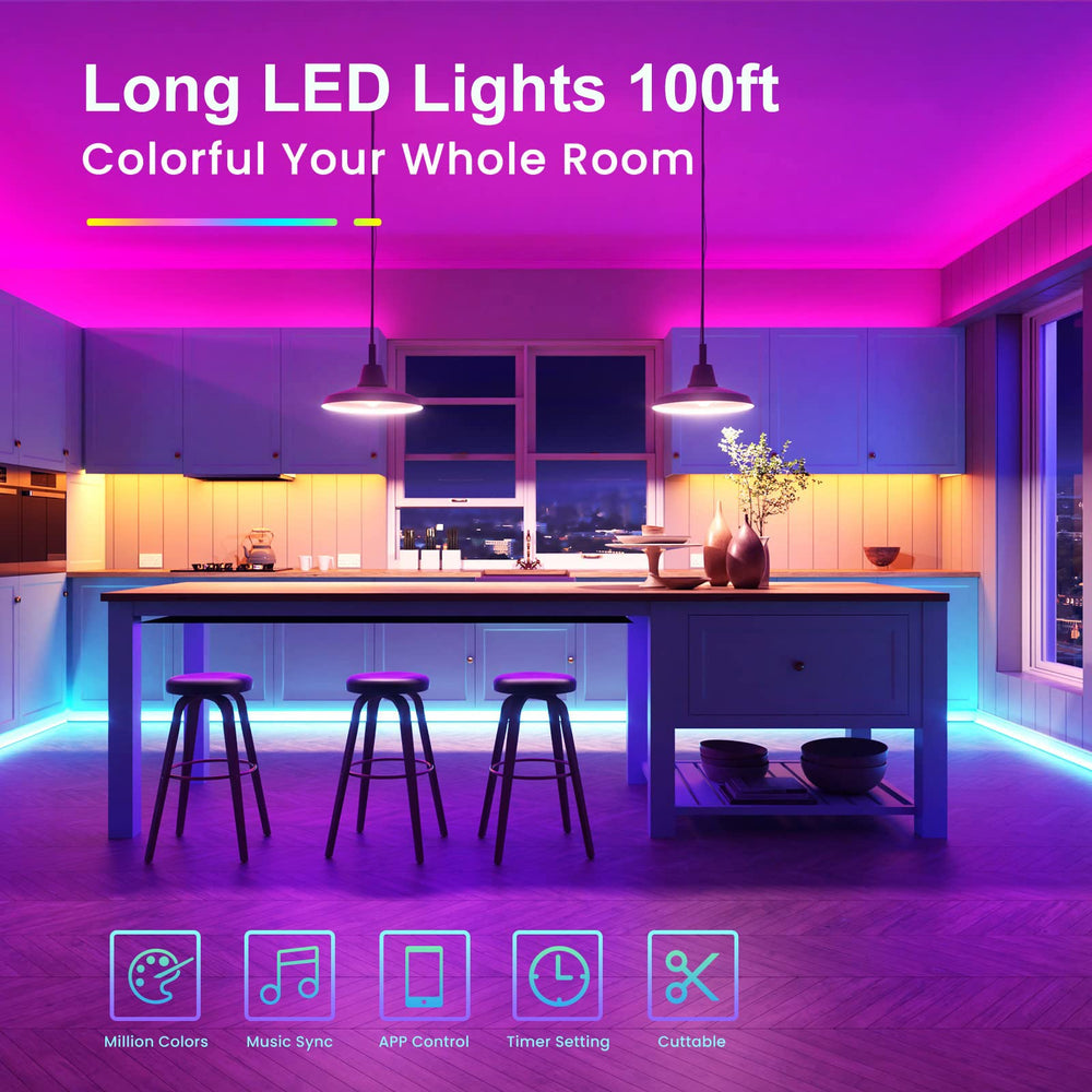 TJOY LED Lights Bluetooth app control for scheduling and customization.