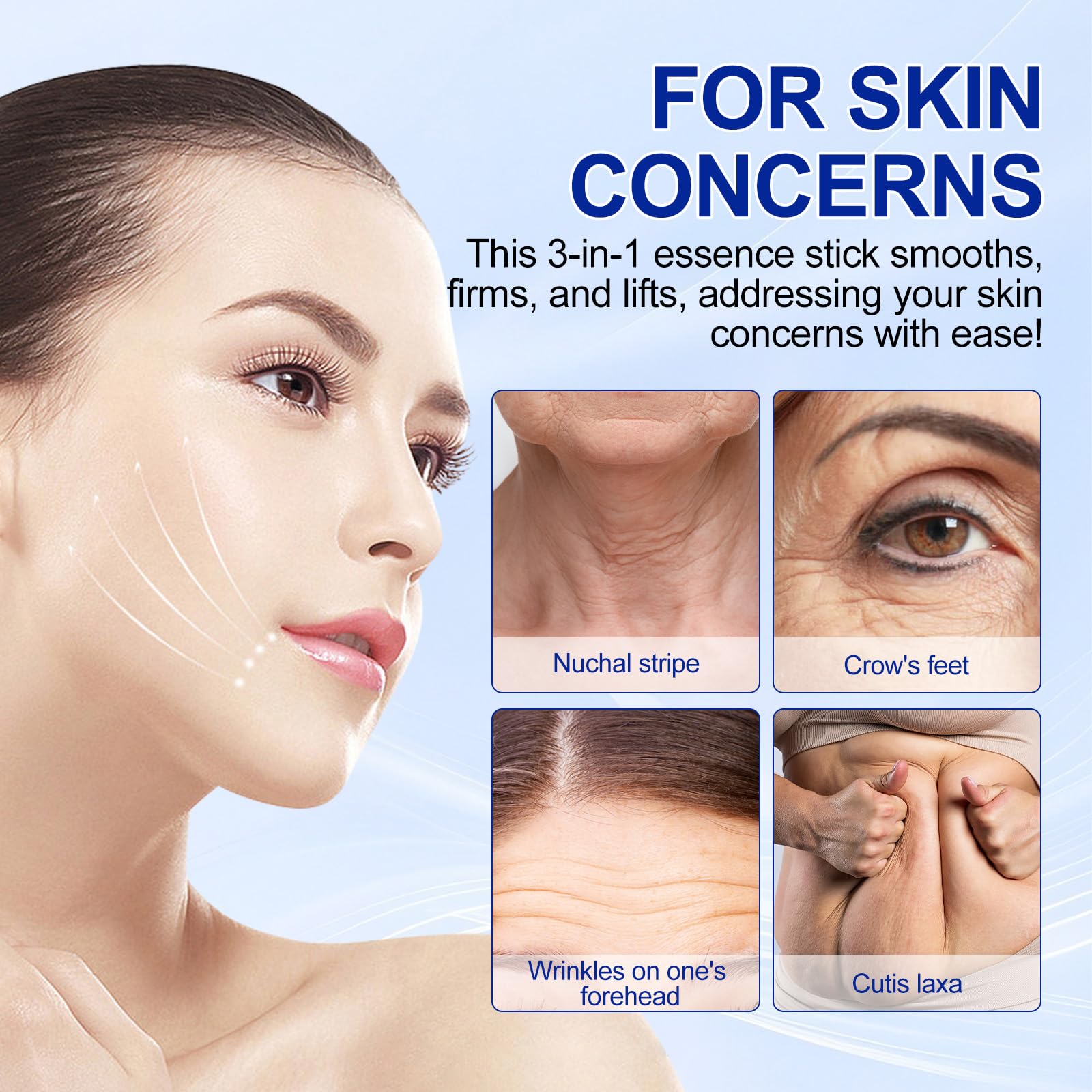 TKTALKER Retinol Stick applied on the face to target wrinkles.