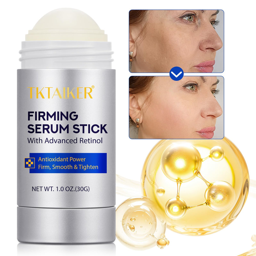 TKTALKER Retinol Stick applied under the eye for targeted firming.