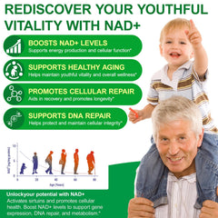 TKTALKER NAD label view highlights Resveratrol and Niacinamide.