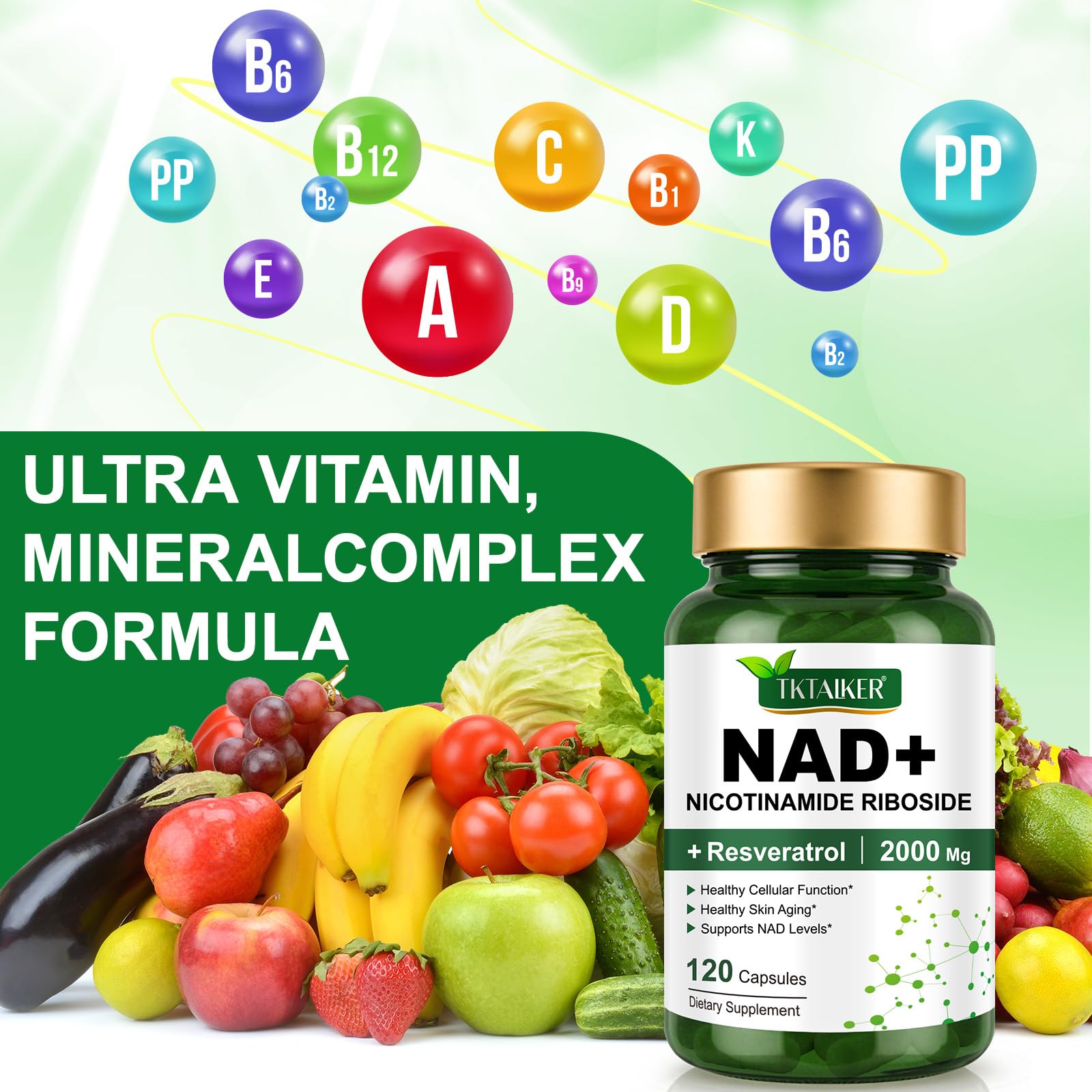 TKTALKER NAD packaging in hand for portable wellness.