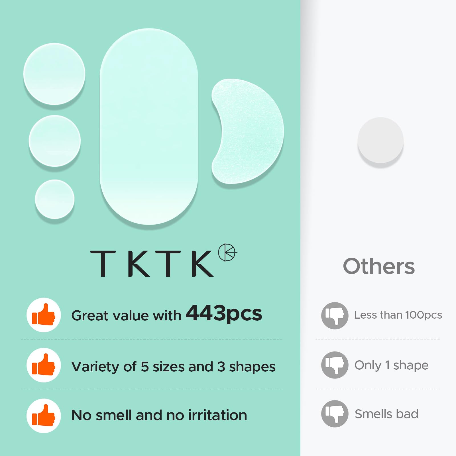 TKTK patches are easy to apply and individually packaged for travel.