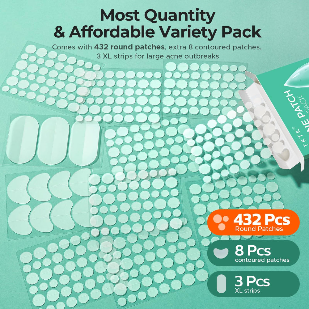 TKTK five sizes pimple patches 8 10 12 mm and contoured 33x23 mm for precise coverage.