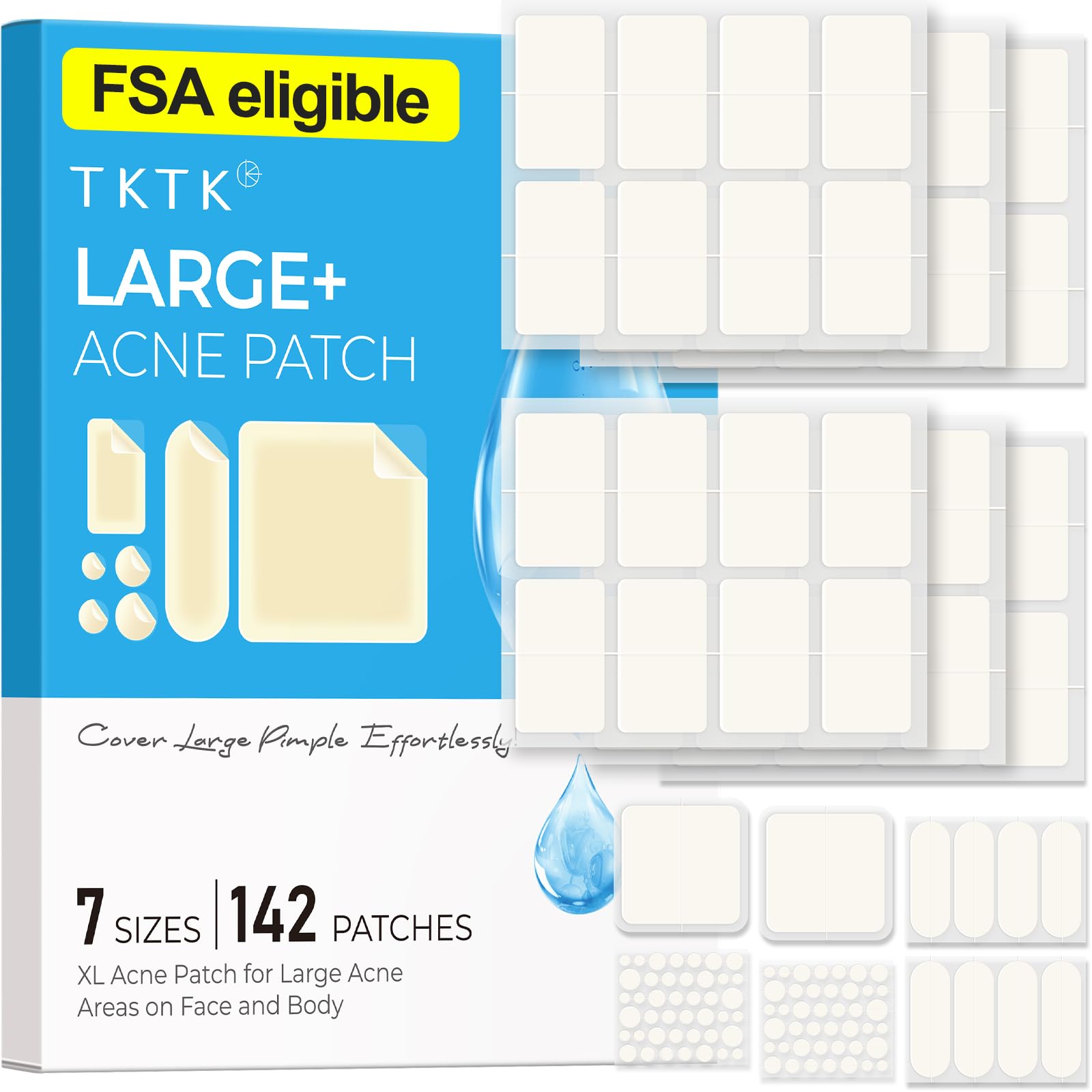 TKTK large patch 31x18mm on skin for targeted facial coverage.