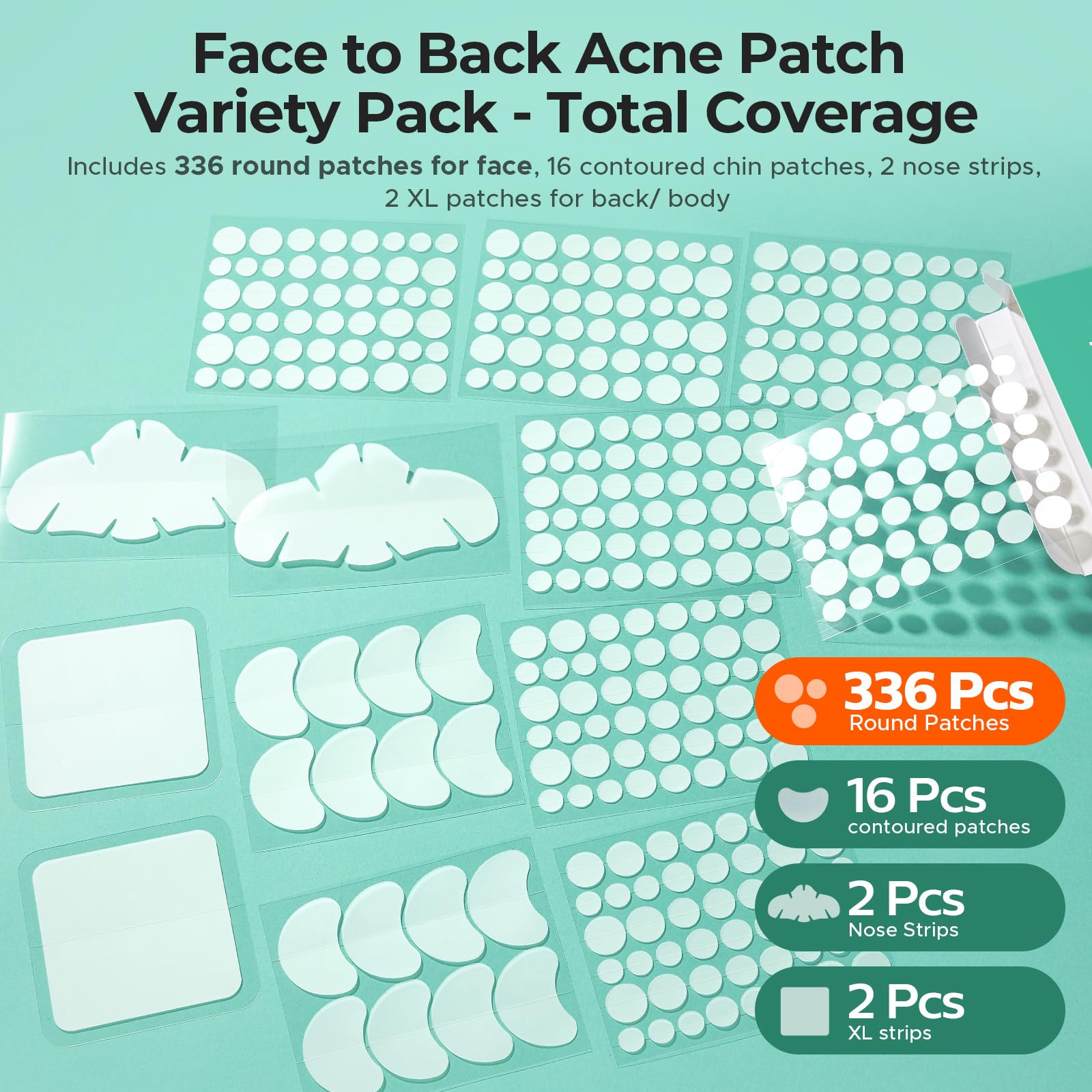 TKTK Large 60x60 mm patches for back or cheek breakouts