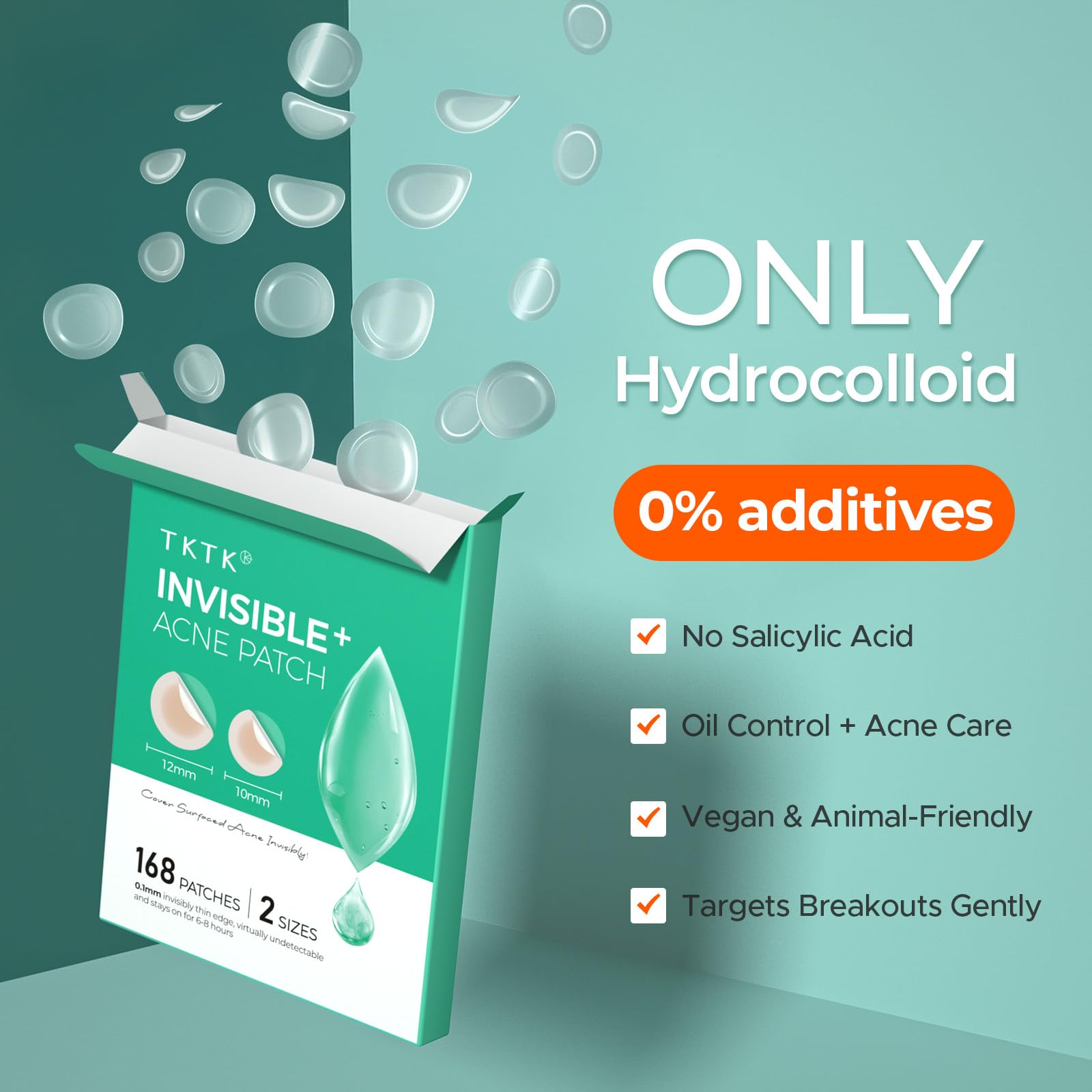 TKTK Pimple Patches easy-peel application for quick use.
