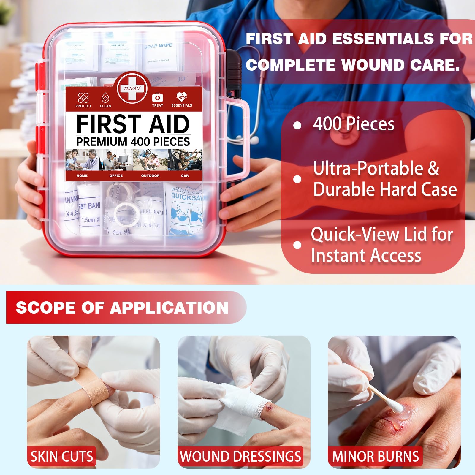 TLIEAO emergency-ready kit suitable for cars, offices, and classrooms.