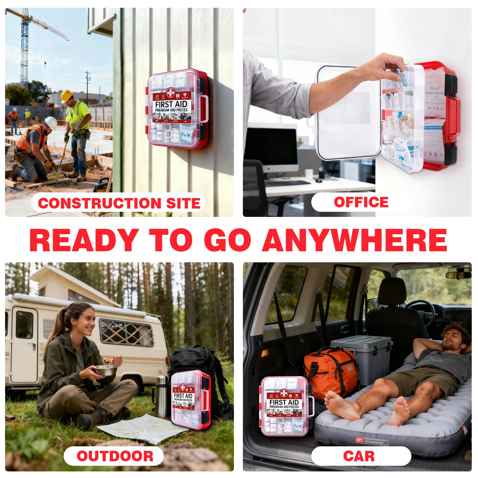 TLIEAO 400-piece kit helps organize essential items for quick response.